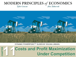 Costs and Profit Maximization Under Competition