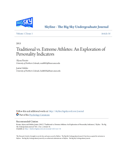 Traditional vs. Extreme Athletes: An Exploration of Personality