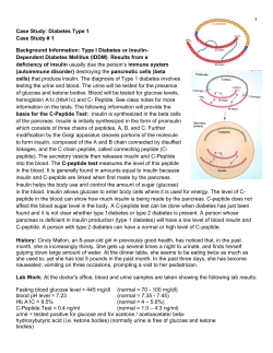 Case Study: Diabetes Type 1 Case Study # 1 Background
