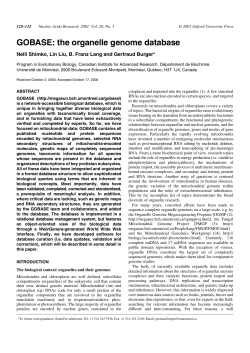GOBASE: the organelle genome database