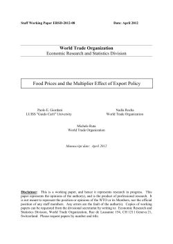 Food Prices and the Multiplier Effect of Export Policy