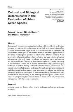 Cultural and Biological Determinants in the Evaluation of Urban