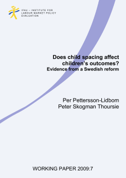 Does child spacing affect children`s outcomes? Evidence