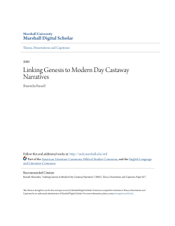 Linking Genesis to Modern Day Castaway Narratives