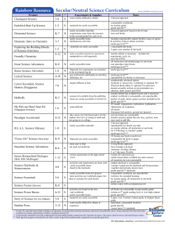 Rainbow Resource Secular/Neutral Science Curriculum