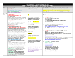 Glenview Middle School Lesson Plans 2011-2012