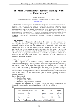 The Main Determinants of Sentence Meaning: Verbs or