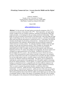 Privatizing Commercial Law: Lessons from the Middle and the