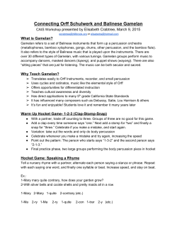 Connecting Orff Schulwerk And Balinese Gamelan