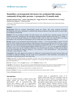 Domiciliary environmental risk factors for accidental falls among