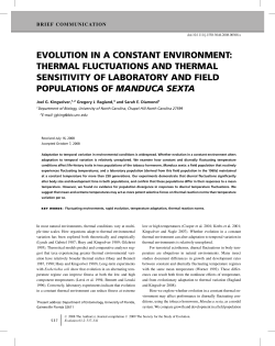 EVOLUTION IN A CONSTANT ENVIRONMENT: THERMAL