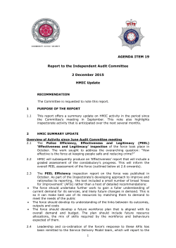 HMIC update December 2015 - Office of Northamptonshire Police