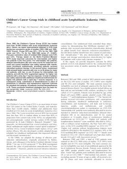Children`s Cancer Group trials in childhood acute
