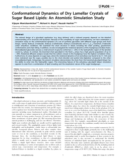 Conformational Dynamics of Dry Lamellar Crystals of Sugar Based