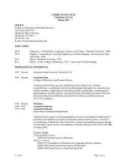 TAMARA LUCAS - Montclair State University