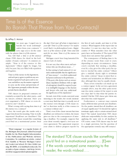 Time Is of the Essence (to Banish That Phrase from Your Contracts)!