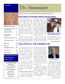 Annunciation newsletter January 2010 - The Annunciation