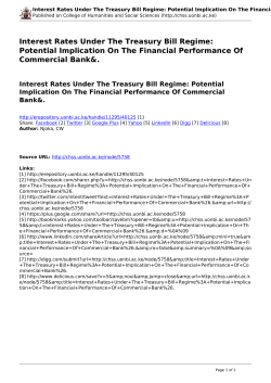 Interest Rates Under The Treasury Bill Regime: Potential Implication