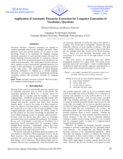 Application of Automatic Thesaurus Extraction