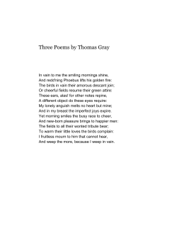 Three Poems by Thomas Gray