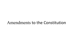 Amendments to the Constitution
