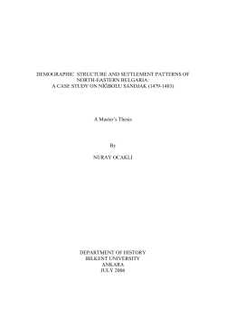 DEMOGRAPHIC STRUCTURE AND SETTLEMENT PATTERNS OF