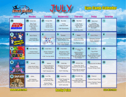Gym Camp Calendar