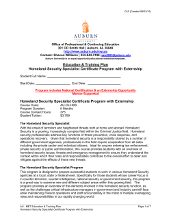 Homeland Security Specialist Certificate