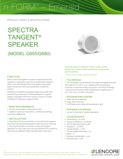 Emerald Tangent Speaker Data Sheet