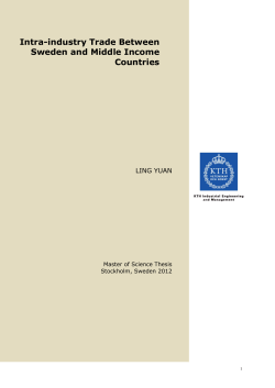 Intra-industry Trade Between Sweden and Middle Income