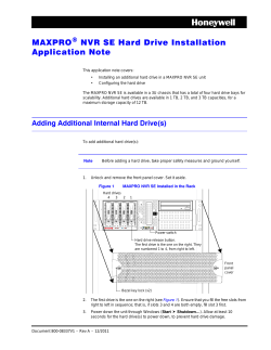 MAXPRO® NVR SE Hard Drive Installation Application Note