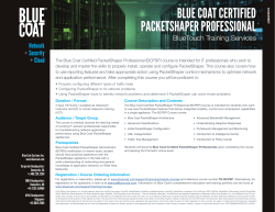 BLUE COAT CERTIFIED PACKETSHAPER PROFESSIONAL