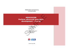 MEM05039B Perform advanced geometric development