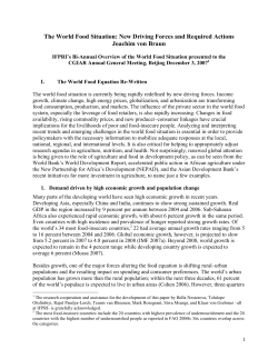 The World Food Situation: New Driving Forces and Required