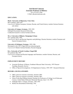 Joel David Cameron Associate Professor of History