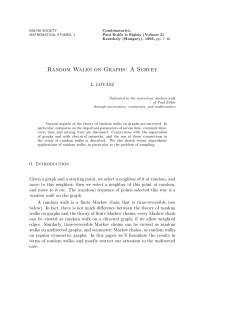 Random Walks on Graphs: A Survey