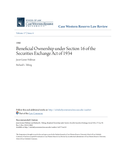 Beneficial Ownership under Section 16 of the Securities Exchange