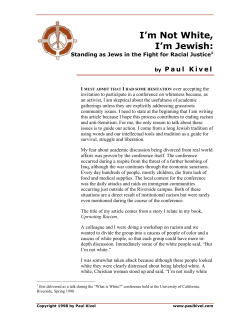 I`m Not White, I`m Jewish