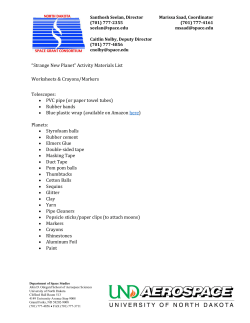 Strange New Planet Materials List - UND Aerospace
