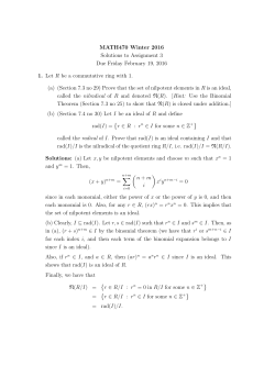 Solutions to Assignement 3