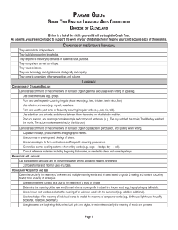 ELA Curriculum - St. Edward School