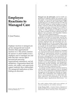 Employee Reactions to Managed Care