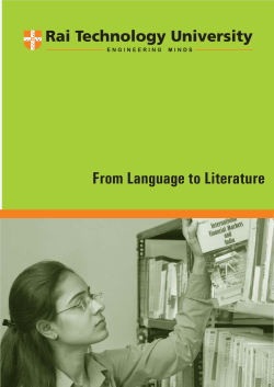 From Language to Literature - Department of Higher Education