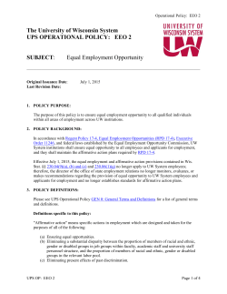 Equal Employment Opportunity - University of Wisconsin System