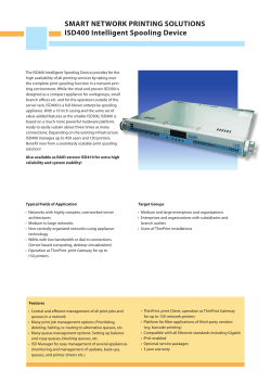 SMART NETWORK PRINTING SOLUTIONS ISD400 Intelligent