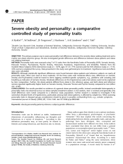 PAPER Severe obesity and personality: a comparative