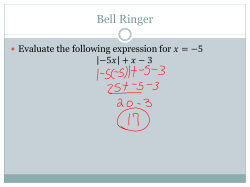Section 1-3: Adding and Subtracting Integers