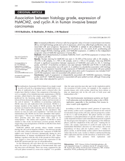 Association between histology grade, expression of HsMCM2, and
