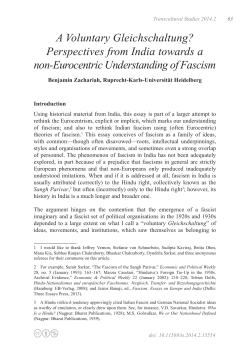 A Voluntary Gleichschaltung? Perspectives from India