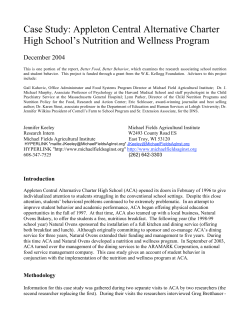 Appleton school food study - Youth Initiative High School